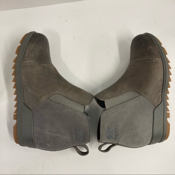 SOREL Ankle Boots Evie Quarry Gum 2 Chelsea Hidden Wedge Heel Womens Size 5.5 - Picture 8 of 11